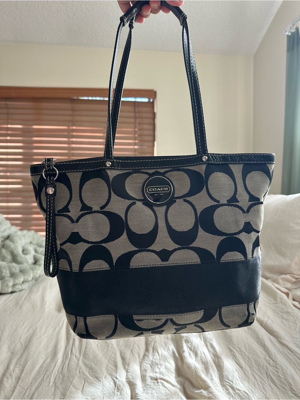 Coach Signature stripe tote bag
